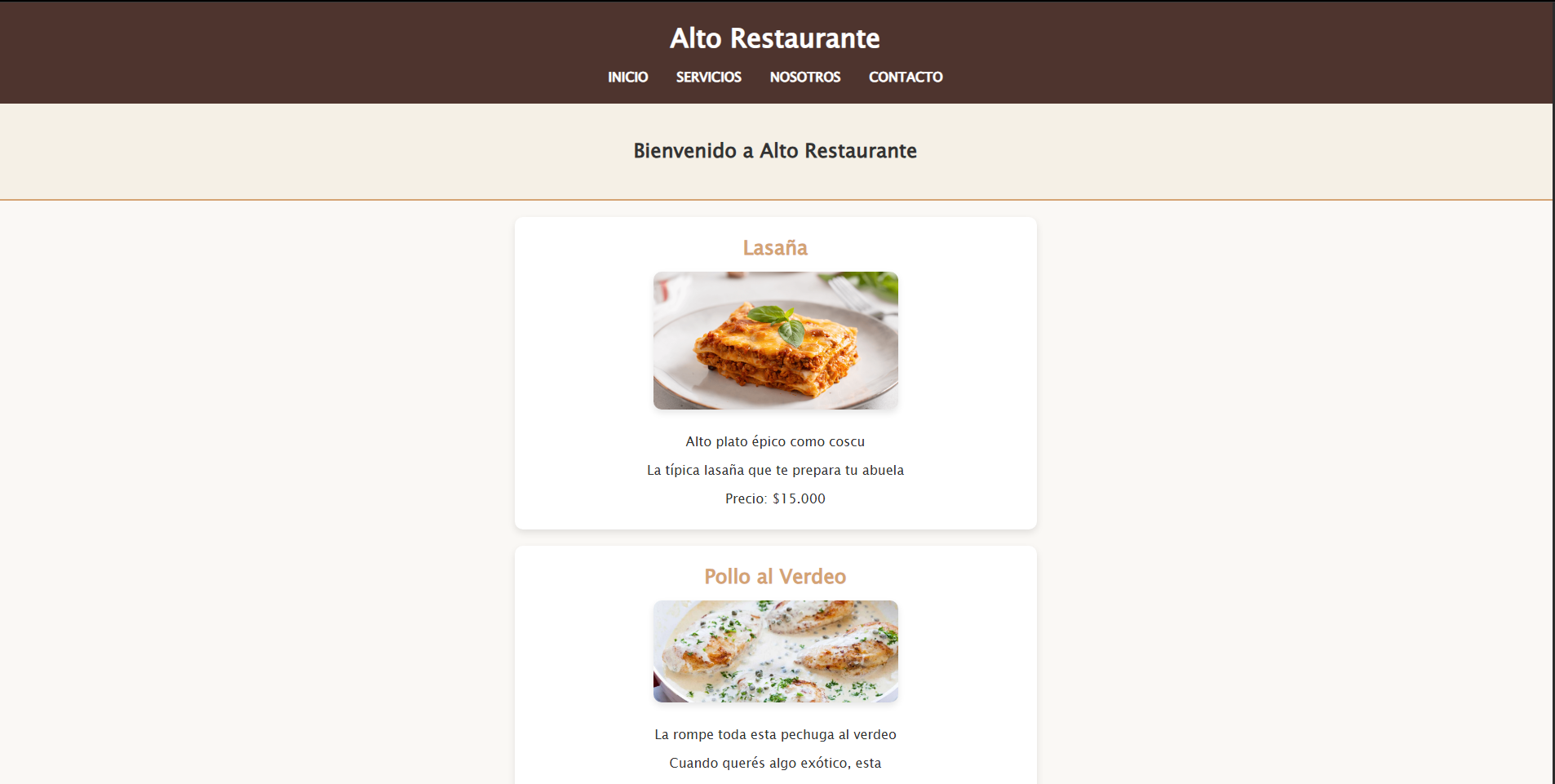 Trabajo restaurante